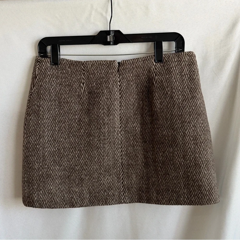 ASTR Womens Brown Herringbone Mini Skirt NEW W/O TAGS SIZE M